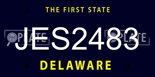JES2483 Delaware License Plate