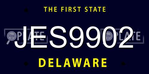 JES9902 Delaware License Plate