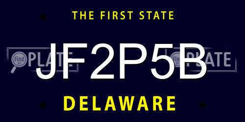 JF2P5B Delaware License Plate