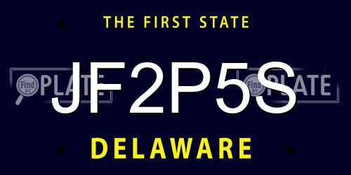 JF2P5S Delaware License Plate
