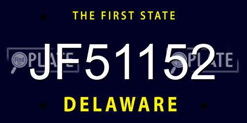 JF51152 Delaware License Plate