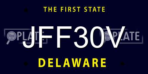 JFF30V Delaware License Plate