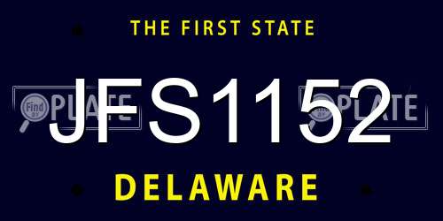 JFS1152 Delaware License Plate