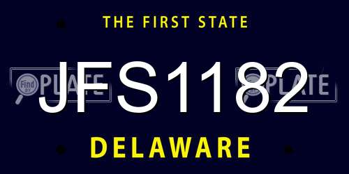 JFS1182 Delaware License Plate