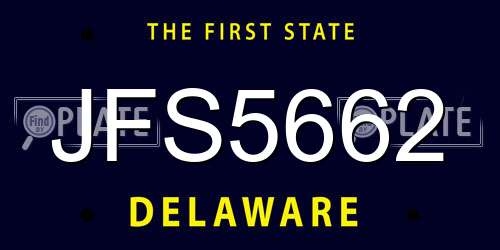 JFS5662 Delaware License Plate