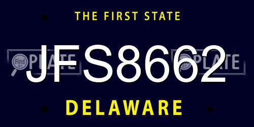 JFS8662 Delaware License Plate