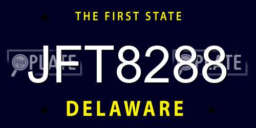 JFT8288 Delaware License Plate