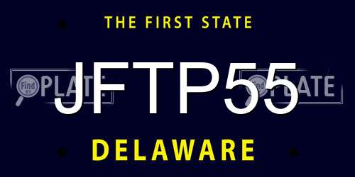 JFTP55 Delaware License Plate