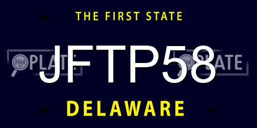 JFTP58 Delaware License Plate