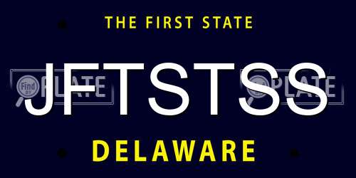 JFTSTSS Delaware License Plate