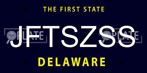 JFTSZSS Delaware License Plate
