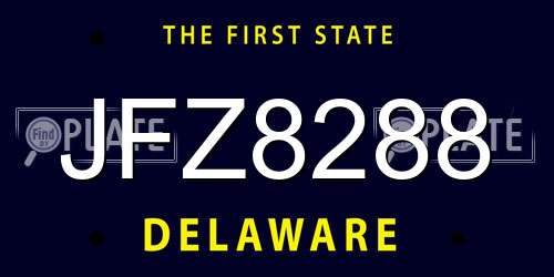 JFZ8288 Delaware License Plate