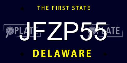 JFZP55 Delaware License Plate
