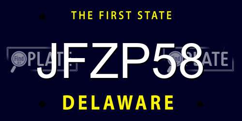 JFZP58 Delaware License Plate