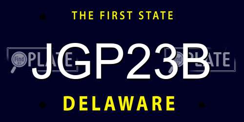 JGP23B Delaware License Plate