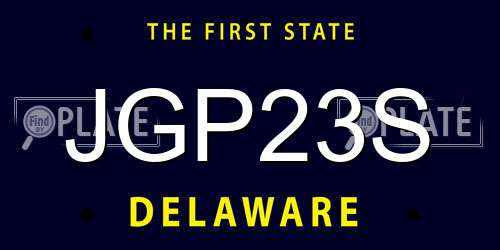JGP23S Delaware License Plate