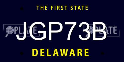 JGP73B Delaware License Plate