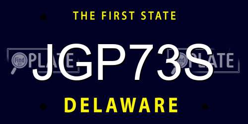 JGP73S Delaware License Plate