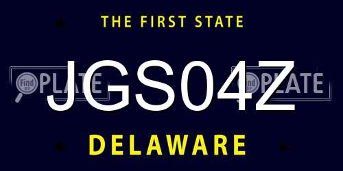JGS04Z Delaware License Plate