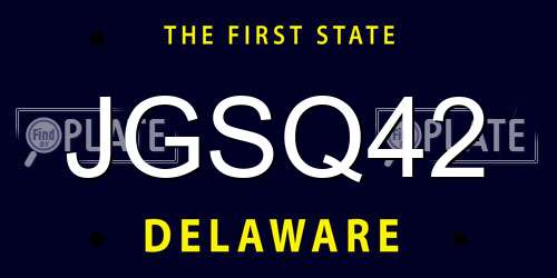 JGSQ42 Delaware License Plate