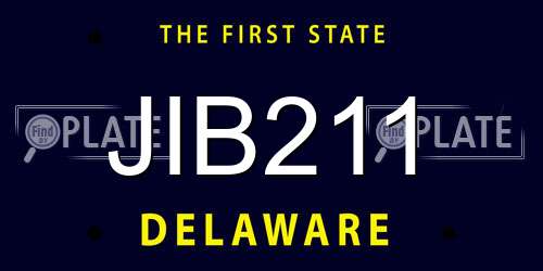 JIB211 Delaware License Plate