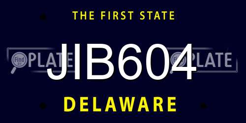 JIB604 Delaware License Plate