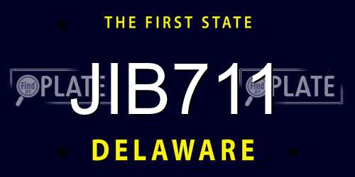 JIB711 Delaware License Plate