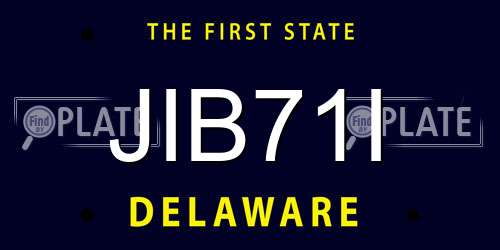 JIB71I Delaware License Plate