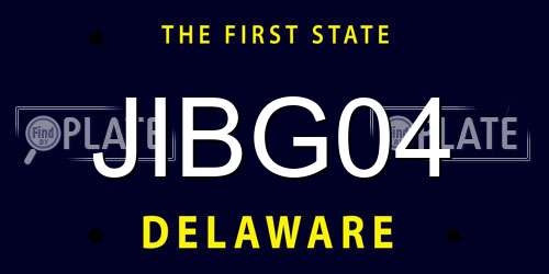 JIBG04 Delaware License Plate