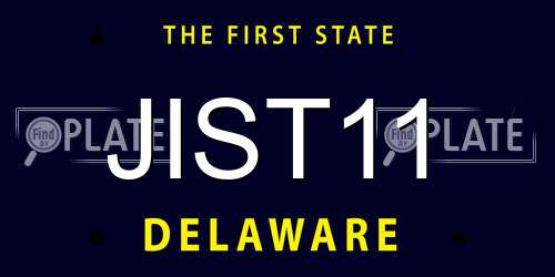 JIST11 Delaware License Plate