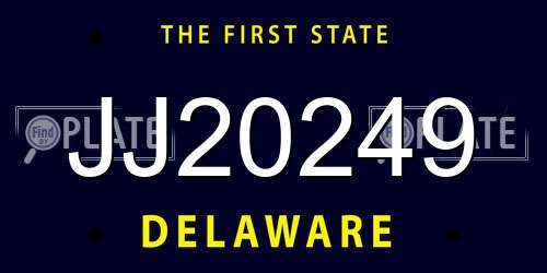 JJ20249 Delaware License Plate