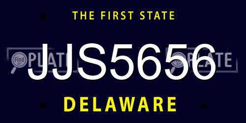 JJS5656 Delaware License Plate