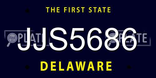 JJS5686 Delaware License Plate