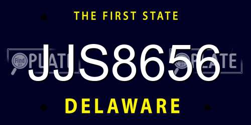 JJS8656 Delaware License Plate