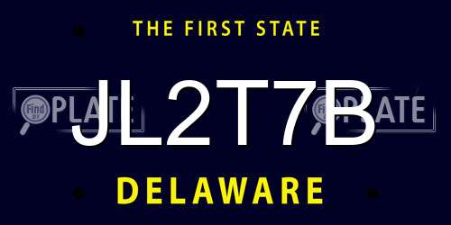 JL2T7B Delaware License Plate