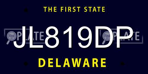 JL819DP Delaware License Plate
