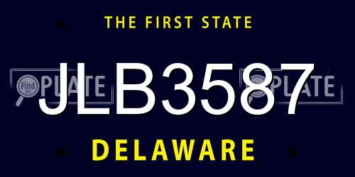 JLB3587 Delaware License Plate