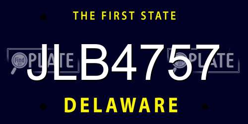 JLB4757 Delaware License Plate