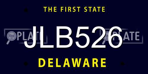 JLB526 Delaware License Plate