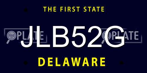 JLB52G Delaware License Plate