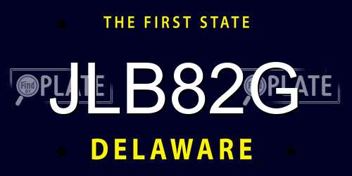 JLB82G Delaware License Plate