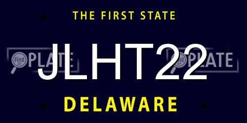 JLHT22 Delaware License Plate