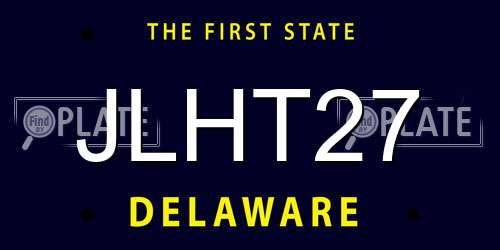 JLHT27 Delaware License Plate