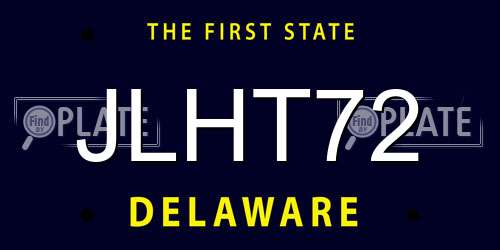 JLHT72 Delaware License Plate