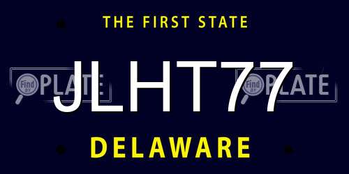 JLHT77 Delaware License Plate