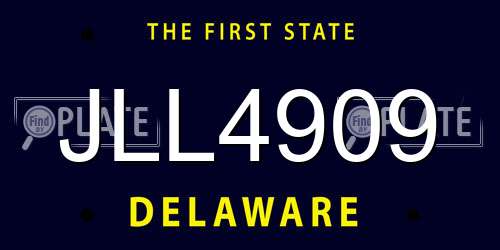 JLL4909 Delaware License Plate