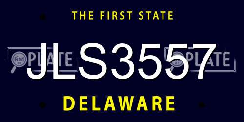 JLS3557 Delaware License Plate