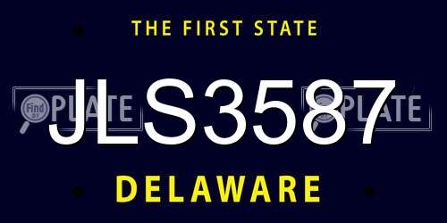 JLS3587 Delaware License Plate