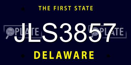 JLS3857 Delaware License Plate