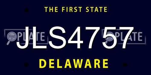 JLS4757 Delaware License Plate